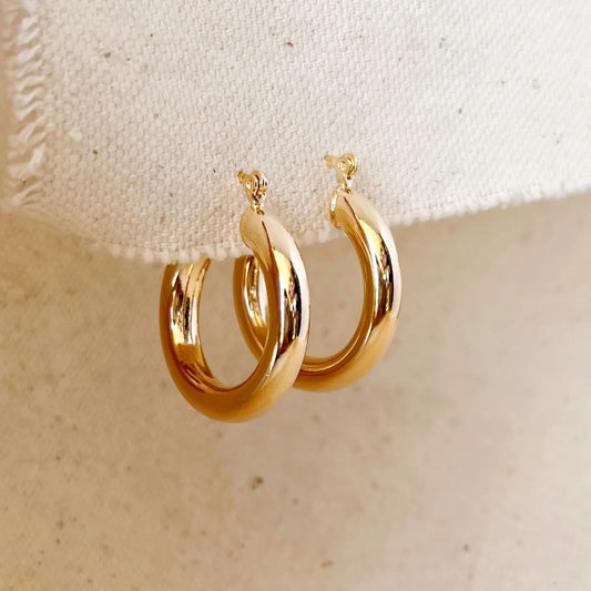 Evening Glow 1" Hoop Earrings - 18k Gold Filled