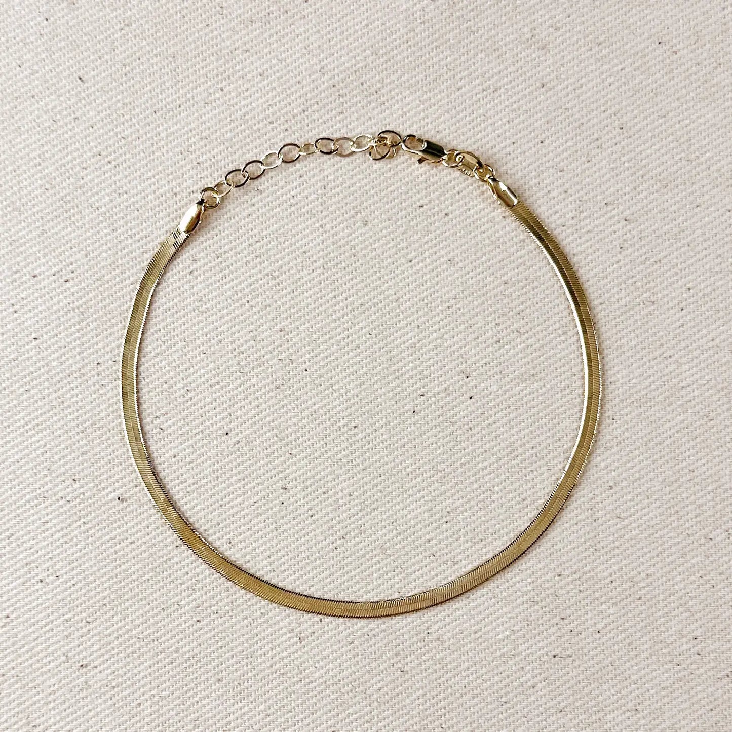 Golden Hour Anklet - 18k Gold Filled Herringbone