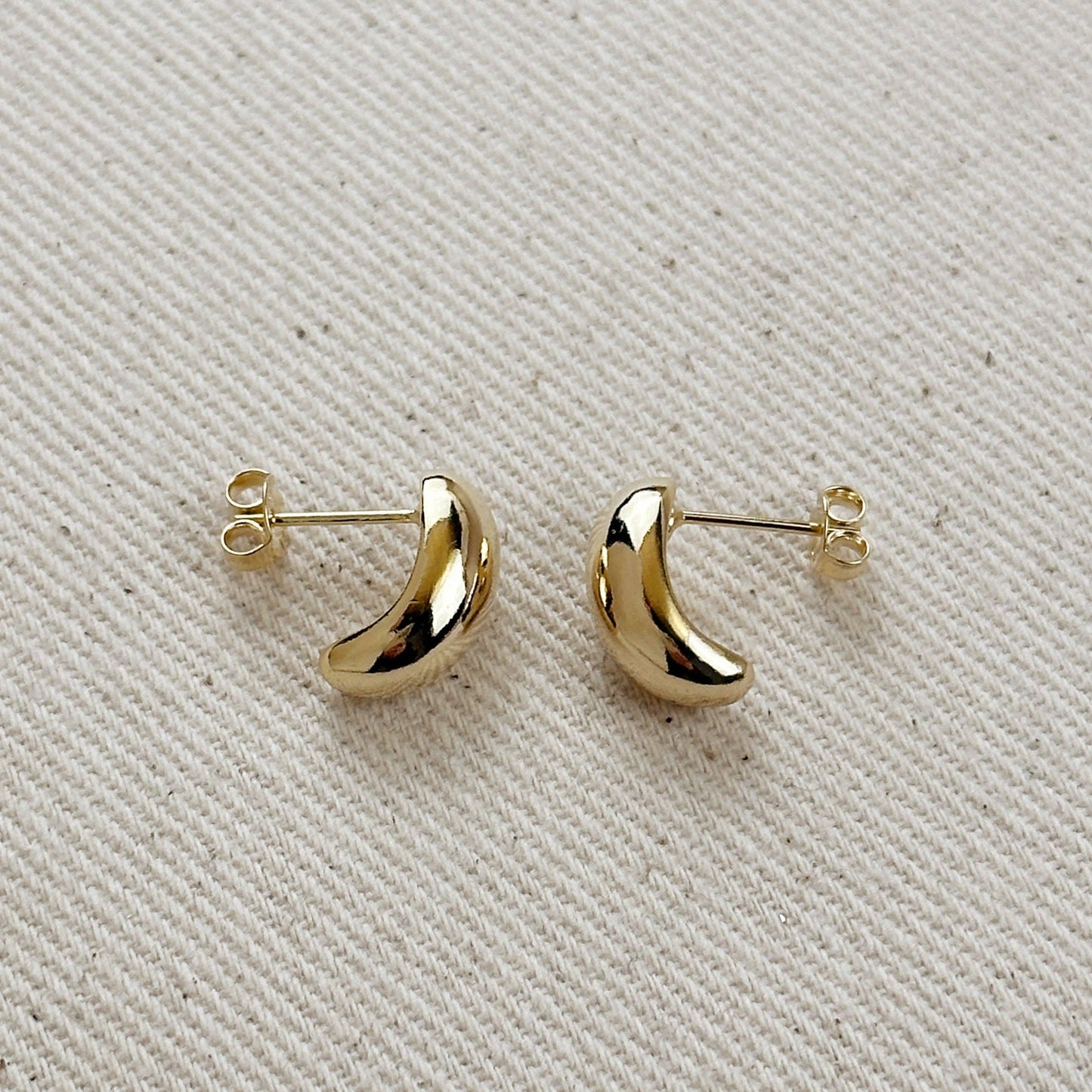 Sunset Studs 18k Gold Filled Curved Stud Earrings