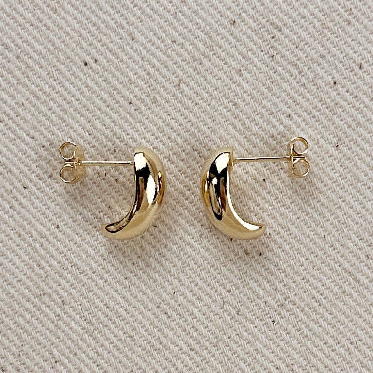 Sunset Studs 18k Gold Filled Curved Stud Earrings