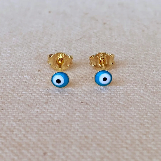 Protect Your Peace Evil Eye Stud Earrings - 18k Gold Filled